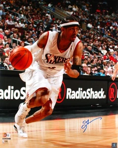 Allen Iverson Autographed Philadelphia 76ers 16x20 Drive Photo-Beckett W Holo - Picture 1 of 11