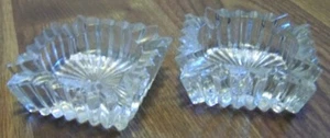 DE COLECCIÓN - 3 CRISTAL DE PLOMO VIDRIO 2 1/2" CUADRADO SOPORTE PARA VELAS O CENICERO - Imagen 1 de 1