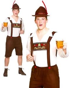 Mens Oktoberfest Costume German Bavarian Beer Guy Lederhosen Fancy Dress