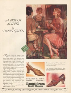 1929 Daniel Green Slippers: A Bridge Slipper Vintage Print Ad - Picture 1 of 1