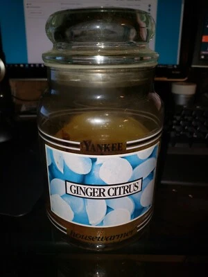 Yankee Candle Ginger & Citrus Black Band Large Jar Candle 22 oz-Half Full - Photo 1/3