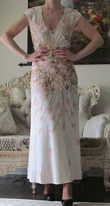 ROBERTO CAVALLI CLASS Runway Roses&Snake Print Jersey Long Dress It42,US 6-8/S-M - Picture 1 of 12