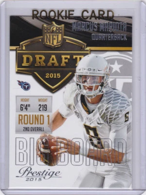 Tarjeta de novato Marcus Mariota 2015 Prestige NFL DRAFT ¡Oregon Ducks Fútbol RC! Foto 1 de 2