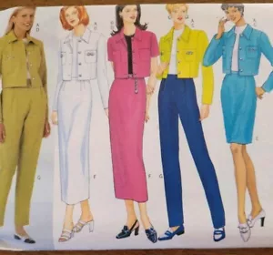 90s Jacket Top Skirt Pants Butterick 4828 Sewing Pattern Miss 6 8 10 12 Vntg UNC - Picture 1 of 4