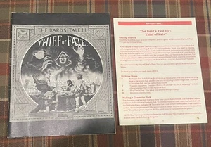 Bard’s Tale 3 Thief Of Fate Apple 2 Instruction Manual And Startup Manual - Picture 1 of 3
