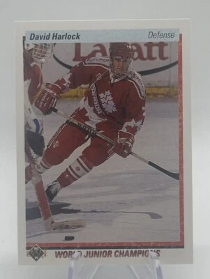 1990-91 Upper Deck #470 David Harlock RC World Juniors Canada Pack Fresh 🏒🔥 - Image 1 of 2