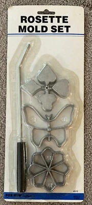 4512 Rosette Mold Set Cast Aluminum 4-Piece Irons Fox Run Craftsmen NOS Sealed - Image 1 of 4
