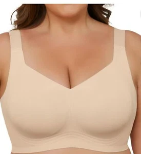 Nuevo sujetador liso Daystry para mujer sin aros cómodo sin costuras cobertura completa 4XL - Imagen 1 de 6