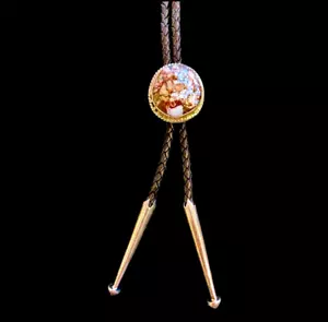 Golden Hills Turquoise and Sterling Silver Bolo Tie by Billy Jaramillo - Picture 1 of 4