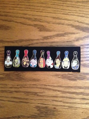 Disney 2008 VILLAINS Hidden Mickey Series BOWLING PIN Cast Lanyard 9 Pin Set - Image 1 of 4