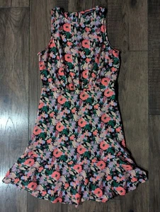 J. CREW Mercantile Size 6 Colorful Floral Flounce Sleeveless Mini Dress J4462 - Picture 1 of 17