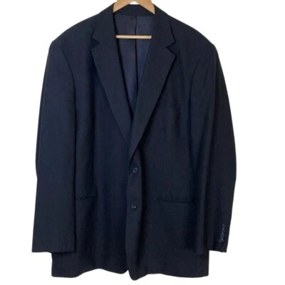 Куртка блейзер мужская Alan Flusser на двух пуговицах 48L черная шерстяная классическая - Изображение 1 из 4