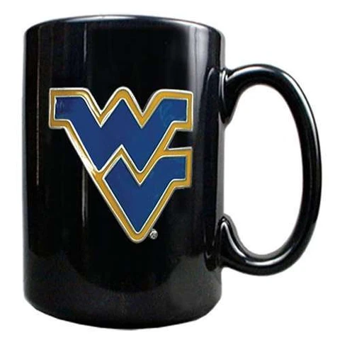 West Virginia Mountaineers 15oz Black Ceramic Mug Cover