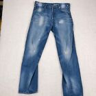 Levi’s Engineered Jeans Men’s 33x32 Blue Denim Twisted Leg Distressed Button Fly