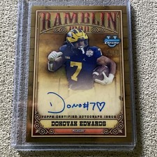 2023 BOWMAN CHROME U Donovan Edwards /50 AUTO RAMBLIN MAN On Card AUTO MICHIGAN