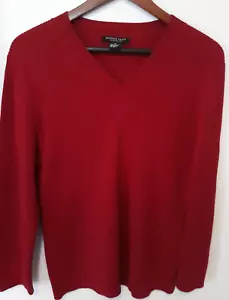 Gorgeous REFERENCE POINT Red COTTON Women Size XL RIBBED V-Neck KNIT Sweater - Picture 1 of 3