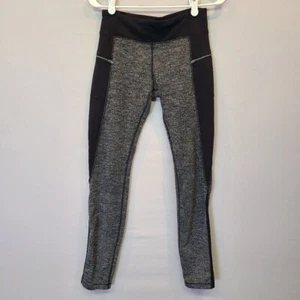 Athleta Girl Black Gray Herringbone Zip Pocket Legging Girls XL or Womens XS - Picture 1 of 8