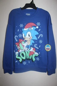 Sonic the Hedgehog Boys XL Sweatshirt Kid Christmas Holiday Blue - Picture 1 of 5