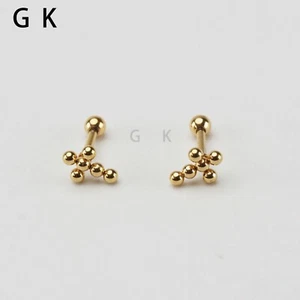 2-6 PCS Retro Fashion Stainless Steel Bead Ball Cross Earrings Stud Piercing - Picture 1 of 37