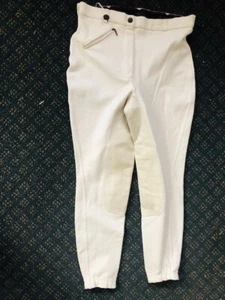ON COURSE Front Zip LADIES Dressage Breeches *sz 30 Waist WHITE *Fullseat - Picture 1 of 5