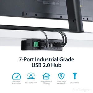 StarTech.com (ST7200USBM) 7-Ports DIN Rail Mountable Hub (NEVER USED: OPEN BOX) - Picture 1 of 5
