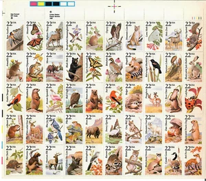 USA - 1987 - North American Wildlife Minisheet - 22¢ x50 - #358 - Picture 1 of 1