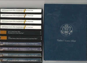 10 Presidential $1 dollar coin sets - 2007-2016 in US Mint storage box - Picture 1 of 1