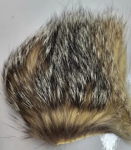 Big pc 4"x4" Gray Fox " Natural Grey " Hairs & Furs Fly Tying - Bild 1 von 2