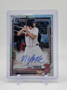 2021 Bowman #BMA-NY Nick Yorke Chrome Prospect Autographs Mojo Refractor - Picture 1 of 2