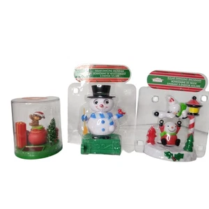 Three Solar Dancing Toys Swinging Snowman Dancing Snowman and Fluttering Bear - Picture 1 of 5