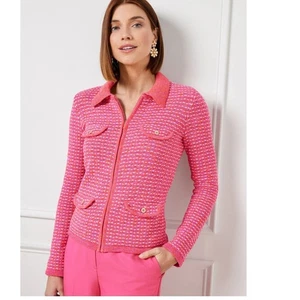 Talbots Blazer Strickjacke mit Reißverschluss Rosa Größe S - Bild 1 von 12