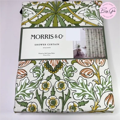 William MORRIS & CO Hyacinth Floral Fabric Shower Curtain - NEW - Image 1 of 4