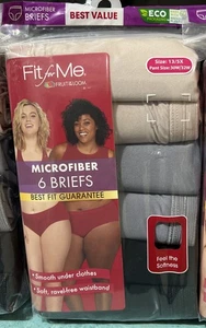 Paquete de 6 calzoncillos de microfibra FIT FOR ME para mujer talla 13 fruto del telar surtidos - Imagen 1 de 4