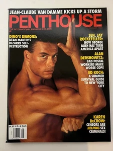 VTG Penthouse Magazine August 1992 Jean-Claude Van Damme Dean Martin Rockefeller - Foto 1 di 2