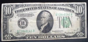 $10 Federal Reserve Note Series 1934A New York - Free Shipping! - Picture 1 of 2