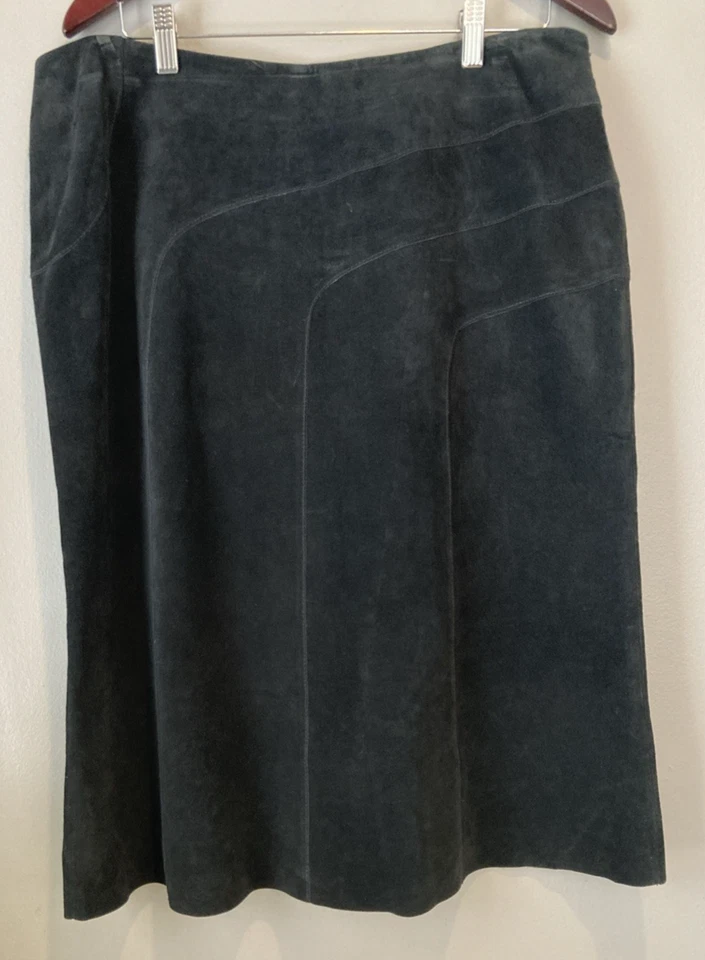 Falda negra de cuero genuino Alfani talla 16 Foto 1 de 4
