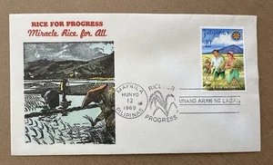 Philippines 1969 Rice for Progress FDC – Maynila Cancel, Hand Painted Cachet - Picture 1 of 5