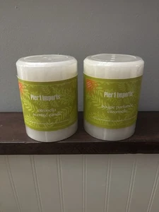 #Pier 1 IMPORTS 3" x 4" Citronella Pillar Candles, Retired~ NEW SET OF Two - Picture 1 of 4