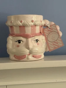 Taza Cascanueces Rosa y Blanco NAVIDAD Menta y Pino NUEVA - Imagen 1 de 4
