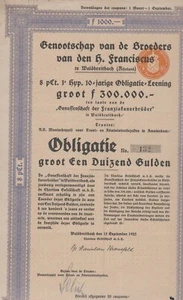 Genossenschaft der Brüder vom hlg. Franciscus Schuldver. 8% 100 G, 1943 - Bild 1 von 1