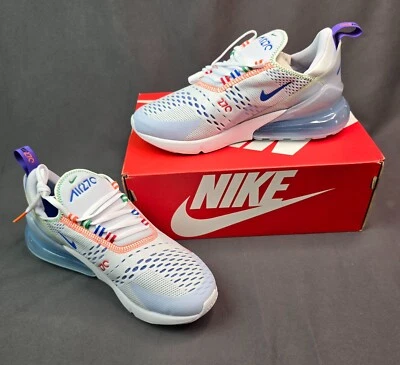 Nike Air Max 270 Zapatos para Correr Blancos/Multi Raros Tenis Niños Jóvenes Talla 6.5Y Foto 1 de 4
