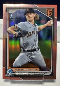 🔥2024 Carson Whisenhunt 1st Bowman Chrome Rose Gold Refractor /10 #BCP96🔥 - Picture 1 of 2