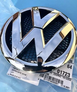 VW DE CALANDRE TOUAREG LOGO 7P / 7N Sharan 7N BADGE ORIGINAL 7P6853601AULM - Picture 1 of 12