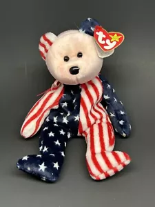 1999 TY Beanie Baby Spangle Bear Pink Face Rare Retired Tag Errors - Imagen 1 de 4