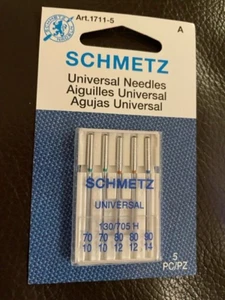 NUEVO pack 5 agujas de punto tejidas universales SCHMETZ 130/705H 90/14 80/12 70/10 1711 - Imagen 1 de 1
