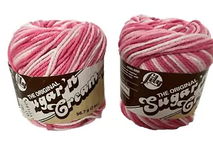 Lily Sugar n Cream Cotton Yarn Strawberry Cream 2 Oz Skeins Yarn 2 Dye Lots - Picture 1 of 6