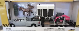 1/32 CASE Hobby Set w/ Pickup, Trailers, PINK SV340B Skid Steer, Horses ZFN47431 - Picture 1 of 5