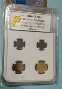 2011 Malaysia 3rd Series Blank Planchet Complete Set (5c 10c 20c 50c) TQG Mint - Picture 1 of 8