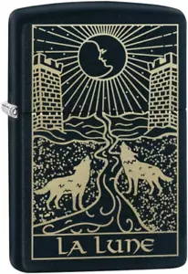 Wolf Lighters Windproof Flame Reliable Flint Wheel Ignition Black Matte Tarot ✅ - Picture 1 of 12