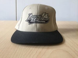 New POPPY HILLS PEBBLE BEACH CA CAP Adjustable Hat Khaki Tan w/Black - Imagen 1 de 5
